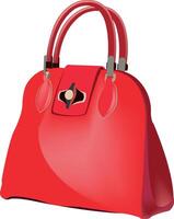 A red handbag on a white background vector
