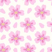 Cherry Blossom Seamless Pattern with Sakura Flowers vector