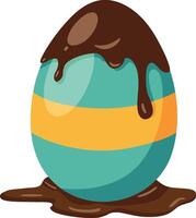 Easter Egg with Chocolate Topping vector