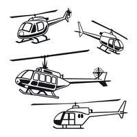 Hovercraft in Action Helicopter Set vector
