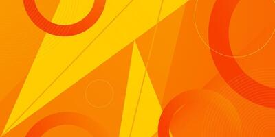 Abstract colorful orange background with triangle and circle pattern. vector