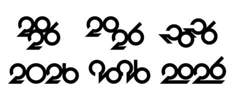 Set of 2026 logo number for New Year celebration. 2026 design number icons vector