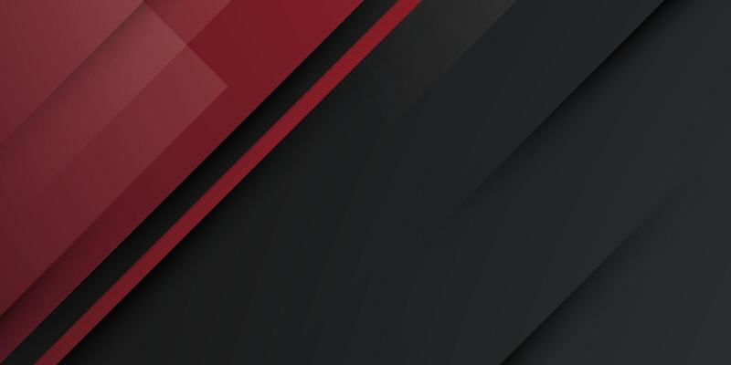 Abstract 3D papercut background with red color shapes pattern on dark gray background.