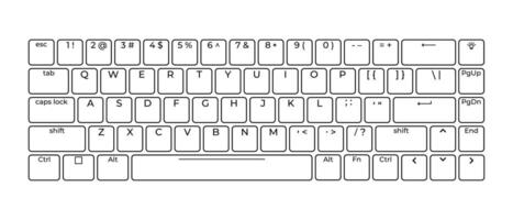 Computer keyboard button layout template with letters for graphic use, Modern computer keyboard. illustration vector