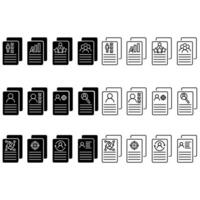 Documents icon set. Simple set of documents icons for web design vector