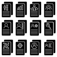 Document Icon Set Isolated on White Background. Business and Finance Concept vector