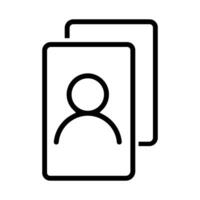 Identification card icon . A thin line sign. Isolated contour symbol illustration vector