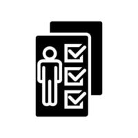 Checklist icon, concept illustration, glyph symbol, flat sign. vector