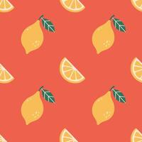 Lemon seamless pattern. Lemon fruit. Organic vitamins and healthy nutrition. Textile design. Flat design, doodle style. Graphic texture. vector