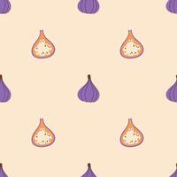 Fig seamless pattern. Figs fruit. Organic vitamins and healthy nutrition. Flat design, doodle style. Graphic texture design. vector