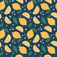 Lemon seamless pattern. Lemon fruit. Organic vitamins and healthy nutrition. Flat design, doodle style. Graphic texture. vector
