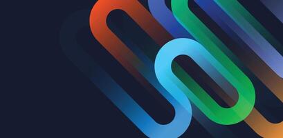 Colorful neon curves twisting in a fluid motion on a dark background, symbolizing creativity and energy for modern design concepts vector