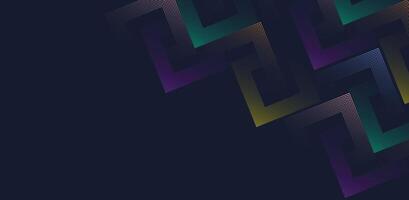 Multicolor zig zag shapes in purple, green, and yellow intertwined on a dark background, offering a bold and energetic design for digital projects vector