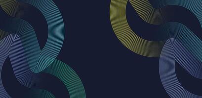 Intertwined colorful curves in shades of blue, green, and yellow creating a smooth flowing pattern for vibrant digital backgrounds and artistic designs vector