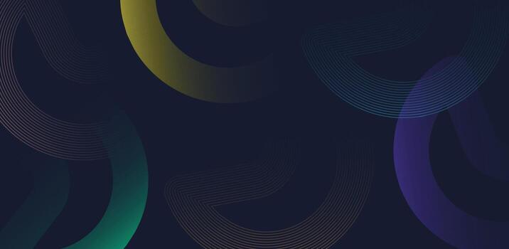 Green, yellow, and purple curved shapes seamlessly flowing into each other, creating a smooth and energetic abstract digital art design vector