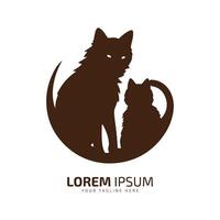minimal and abstract cat logo kitten icon dog silhouette vector isolated