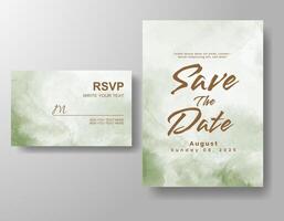 Wedding invitation with abstract watercolor background vector