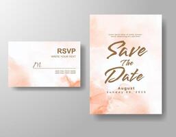 Wedding invitation with abstract watercolor background vector