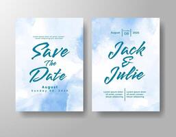 Wedding invitation with abstract watercolor background vector