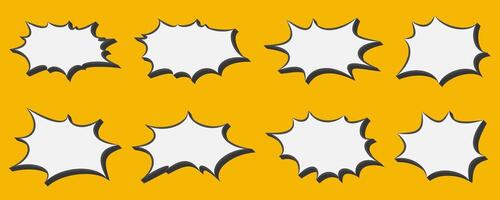Manga speech bubble. Comic text frame with pop art effect. Balloon chat shape for dialog. Cloud for shock shout scream action messages. Irregular cartoon decoration vector