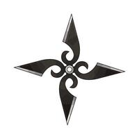 shuriken with four sharp surfaces illustration vector