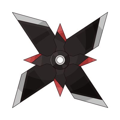 illustration of shuriken with four sharp surfaces