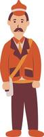 Postman Character on White Background. Illustration with Cartoon Concept. vector