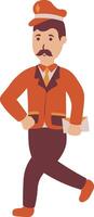 Postman Character on White Background. Illustration with Cartoon Design. vector