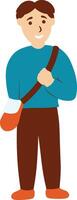 Student Character with Simple Cartoon Style vector