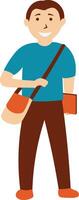 Student Illustration with Simple Cartoon Style vector