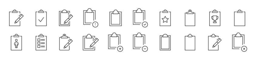 Clipboard Picture Collection. Editable Stroke. Perfect for Infographics, Articles, Books, Flyers, Banners vector