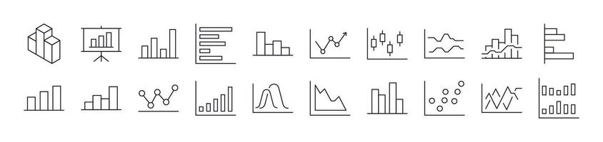 Progress Bar, Growth, Diagram Simple Icon Collection. Editable Stroke. Perfect for Infographics, Articles, Books, Flyers, Banners vector