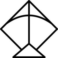 A black and white drawing of a triangle vector