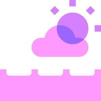 A pink cloud with a sun in the middle vector