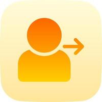 A yellow and orange icon with a person in the middle vector
