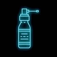 Glowing neon medical bottle with nozzle sprayer icon isolated on black background for your design vector