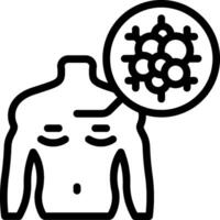 A black and white illustration of a man's torso with a bubble vector