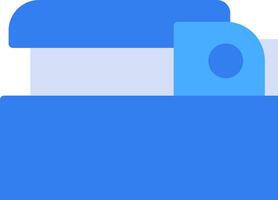 A blue folder with a blue sticker on it vector