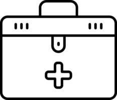 A black and white illustration of a medical case vector