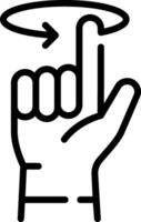 A hand with a finger pointing up and a circle around it vector