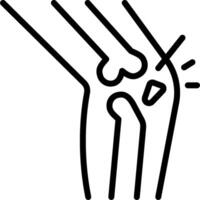 A black and white illustration of a knee joint vector