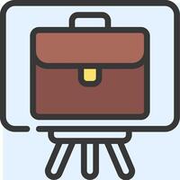 A briefcase on a stand with a white background vector