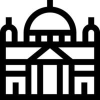 A black and white image of a building with a dome vector