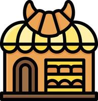A bakery icon with a roof and a sign vector