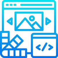 A blue icon with a computer and a phone vector