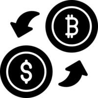 Bitcoin and dollar icon vector