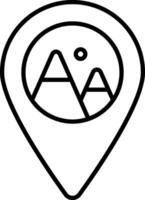 A map marker with mountains and a mountain vector