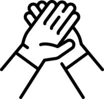 Two hands clapping together on a white background vector