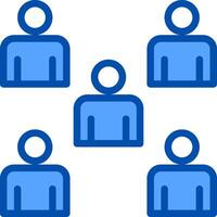 A group of people with blue icons vector