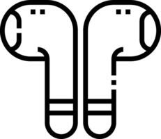 An image of two earbuds with one on top vector